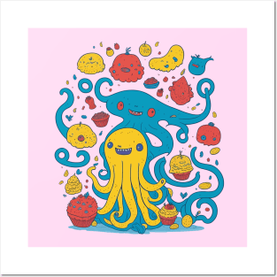 Octopus and wonder cakes Posters and Art